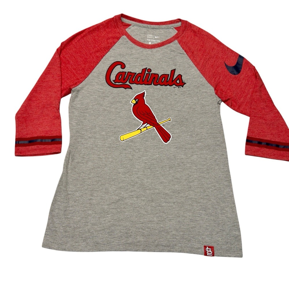 The Nike Tee‎ MLB St Louis Cardinals 3/4 Length Sleeve Womens Medium Shirt